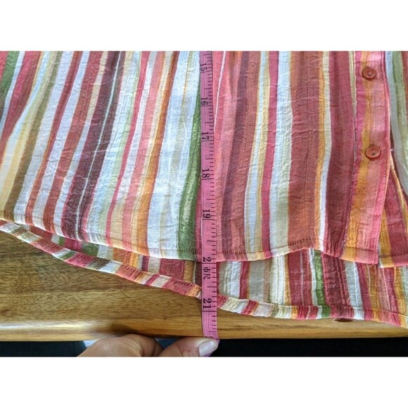Zac & Rachel Button Down Striped Tunic Blouse XL Lightweight Office Modest Work - Picture 12 of 12